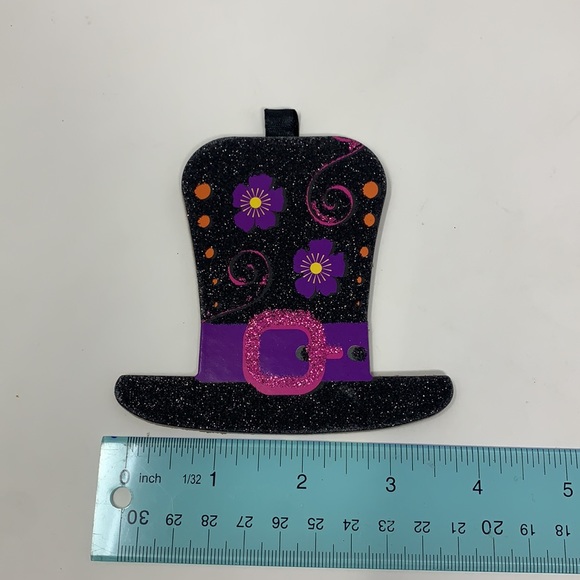 3.5” hat 🎩 Halloween ornament decoration glittery - Picture 2 of 14